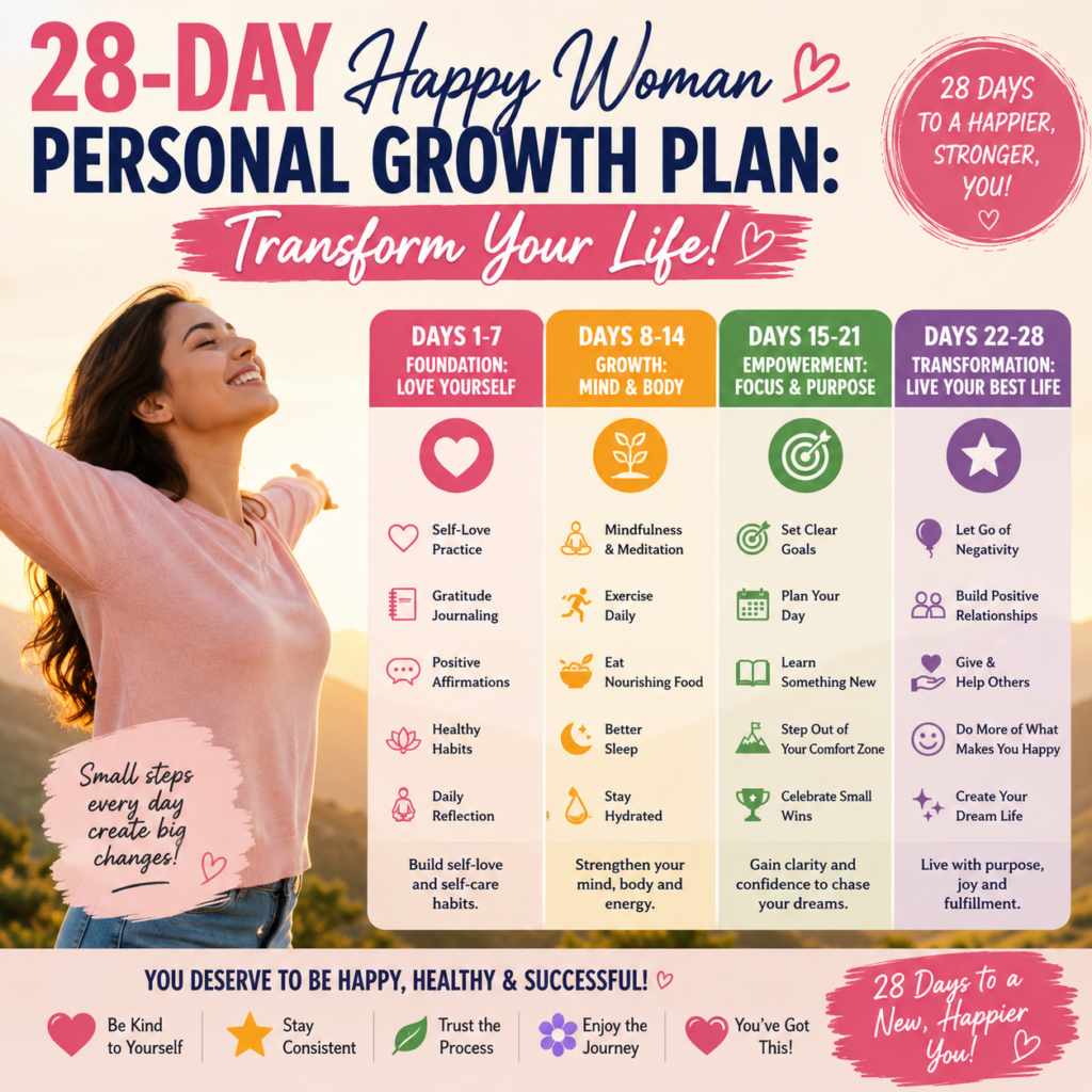 28 day happy woman