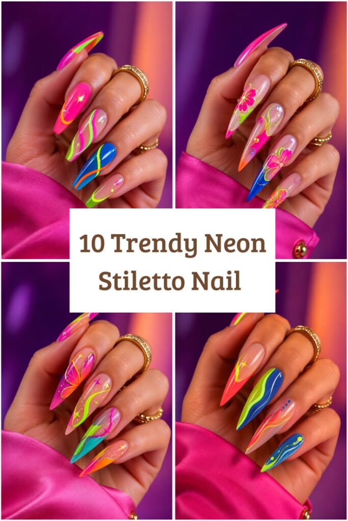 10 Trendy Neon Stiletto Nail Designs for a Bold, Glossy, and Trendy Look 35843b13289052d58de6e9455e735774