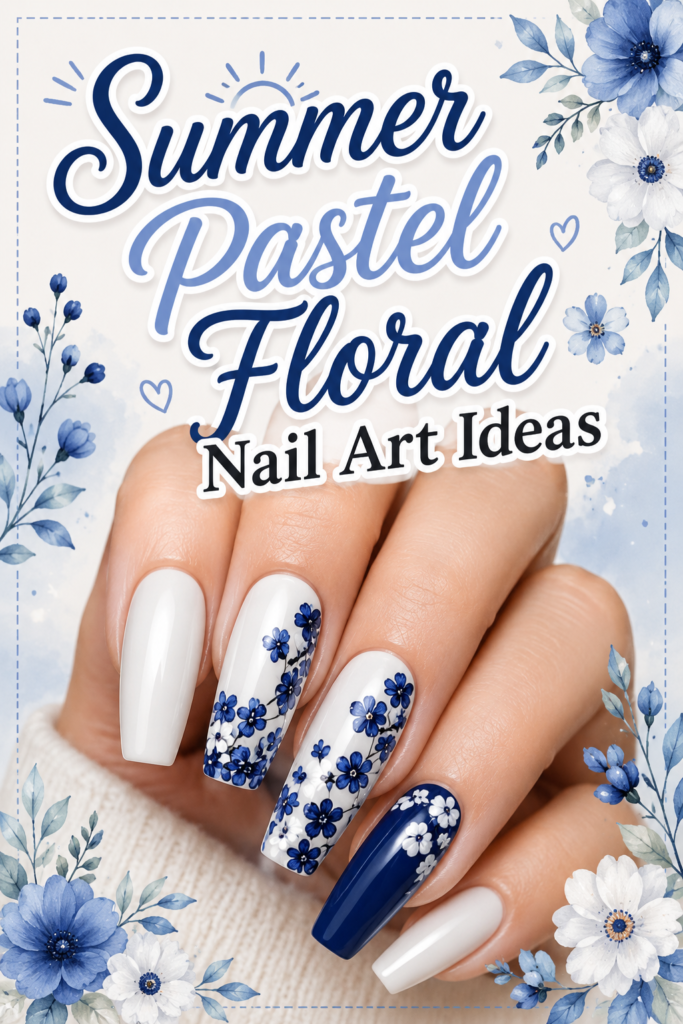 14 Gorgeous Floral Nail Designs You'll Want to Try This Season summer pastle nail ideas